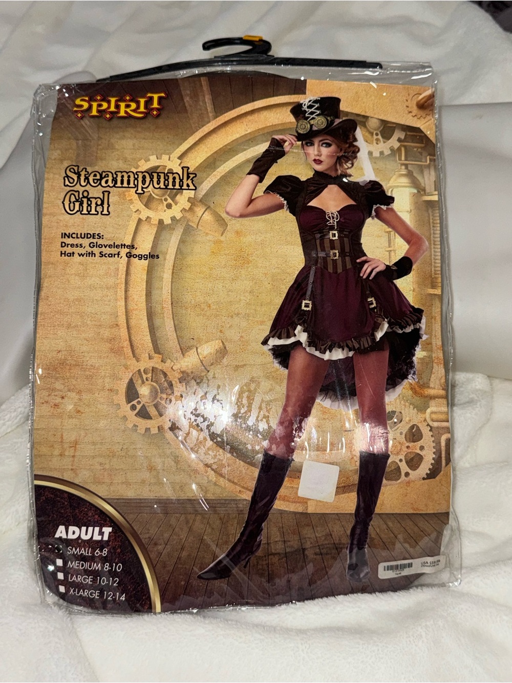 Spirit Halloween Steampunk Girl Costume Adult Victorian Burgundy Dress Size Sm